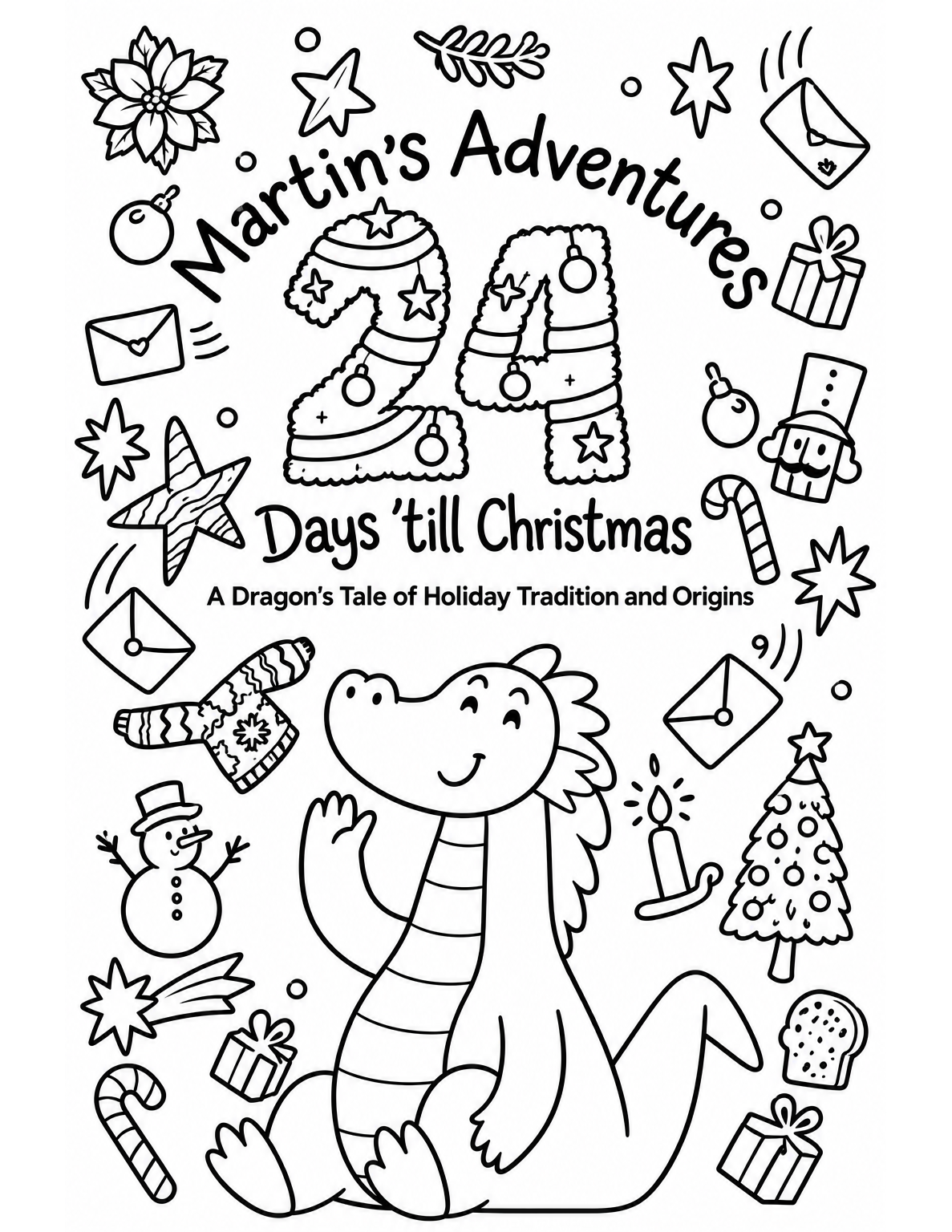 Coloring cover of Martin's Adventures - 24 Days 'till Christmas